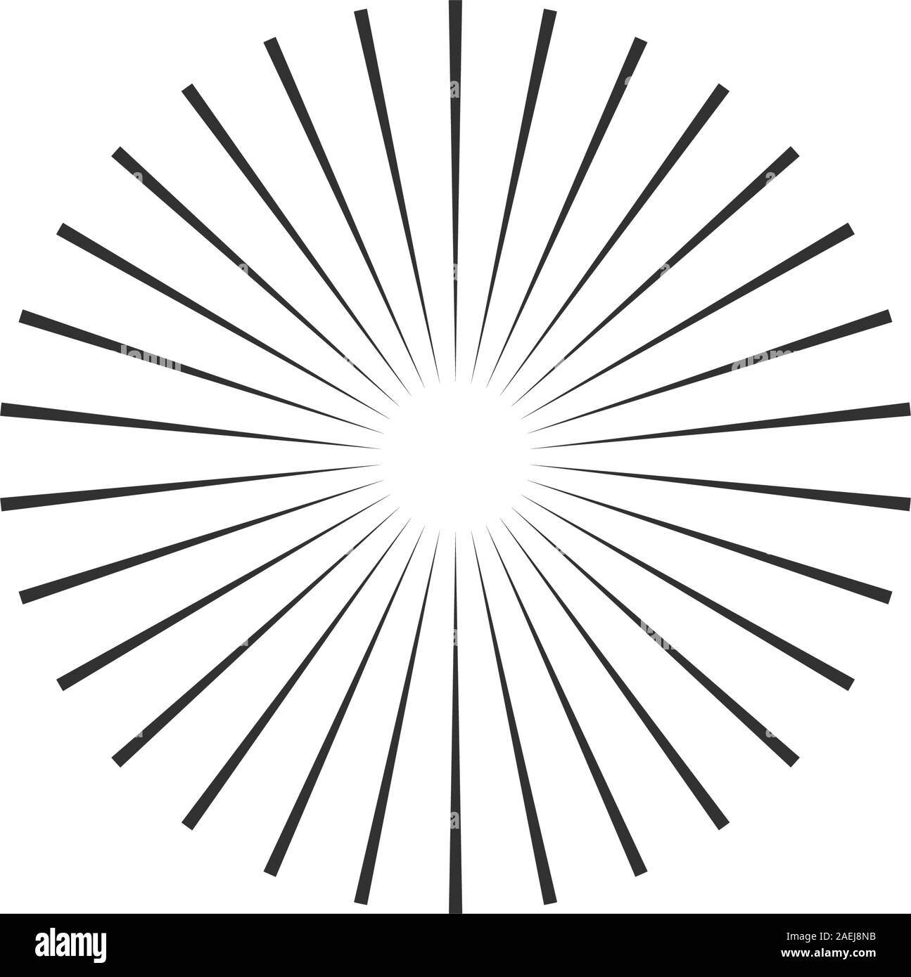 Les rayons du faisceau concentrique, géométrique de l'élément du cercle. Stock Vector illustration isolé sur fond blanc. Illustration de Vecteur