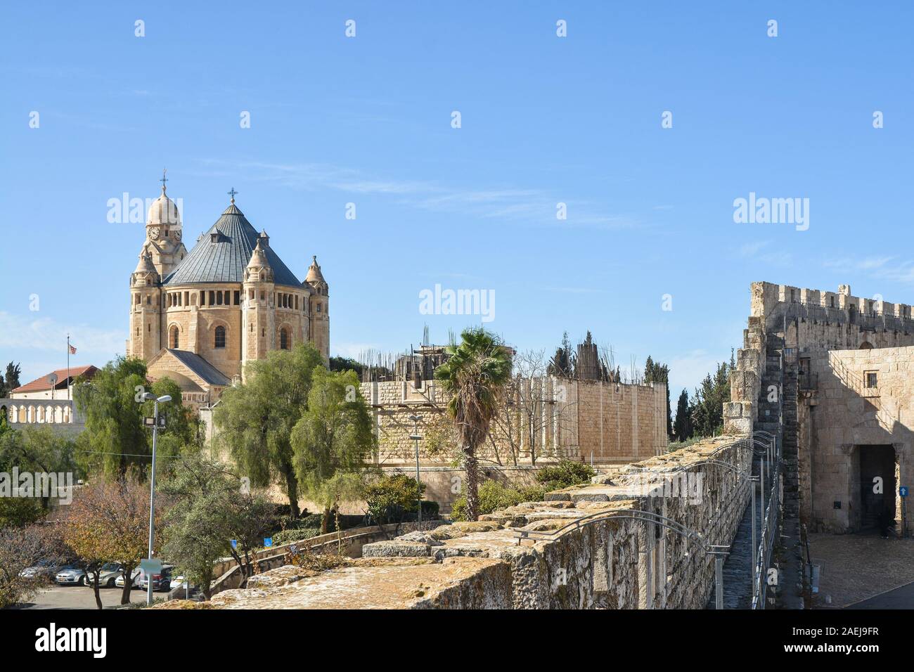 Le Mont Sion, Monastère de l'Assomption de la Bienheureuse Vierge Marie. Monastère de la Dormition, Abbaye catholique allemande de l'ordre des bénédictins en Jerusal Banque D'Images