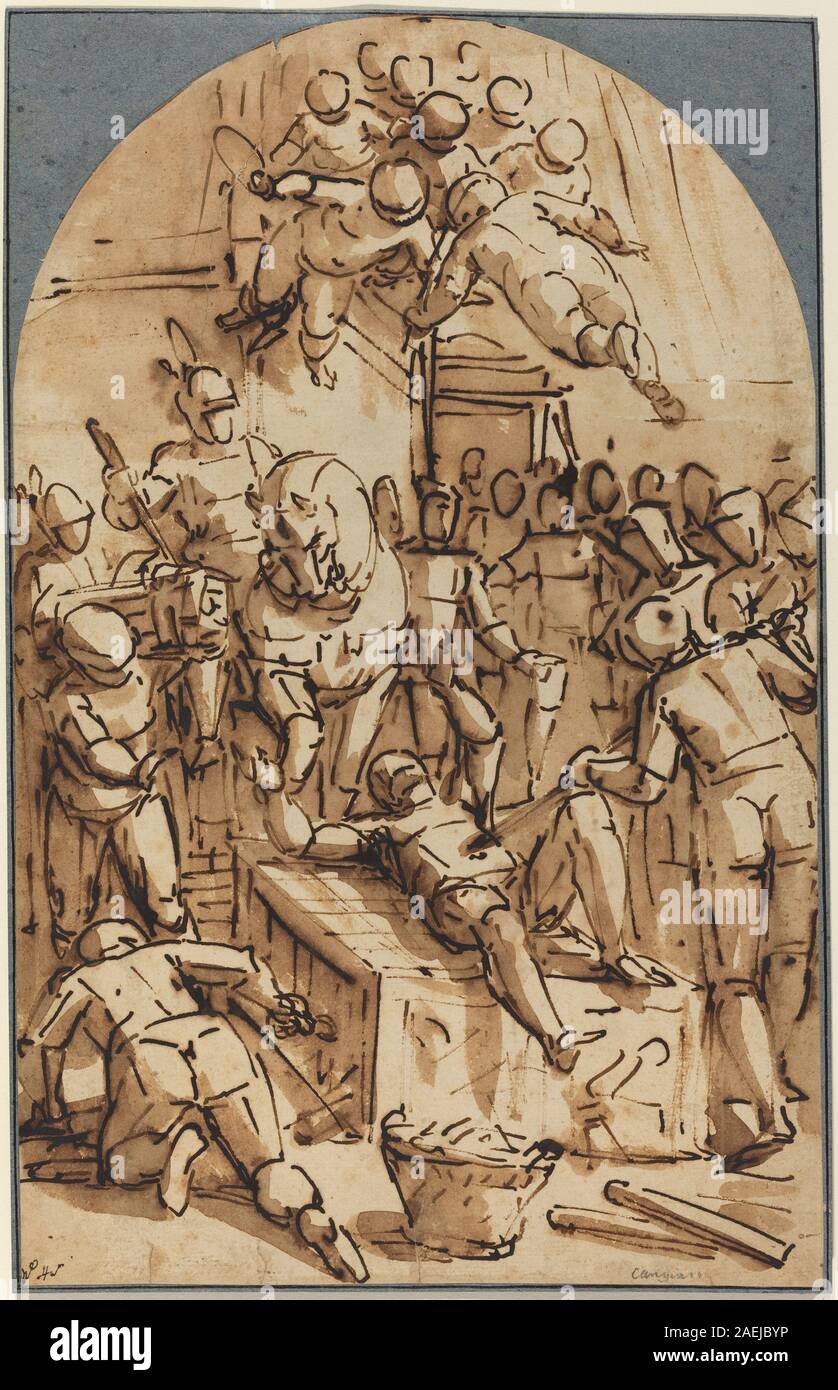 Luca Cambiaso, Le Martyre de Saint Laurent, 1581 Le Martyre de Saint Laurent ; 1581date Banque D'Images