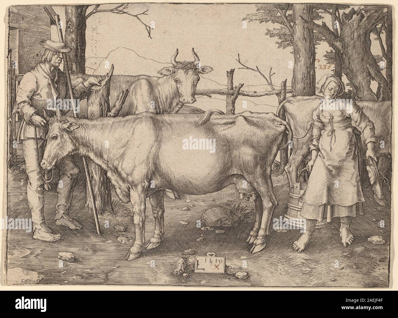 Lucas van Leyden, La Laitière La Laitière, 1510 ; 1510date Banque D'Images