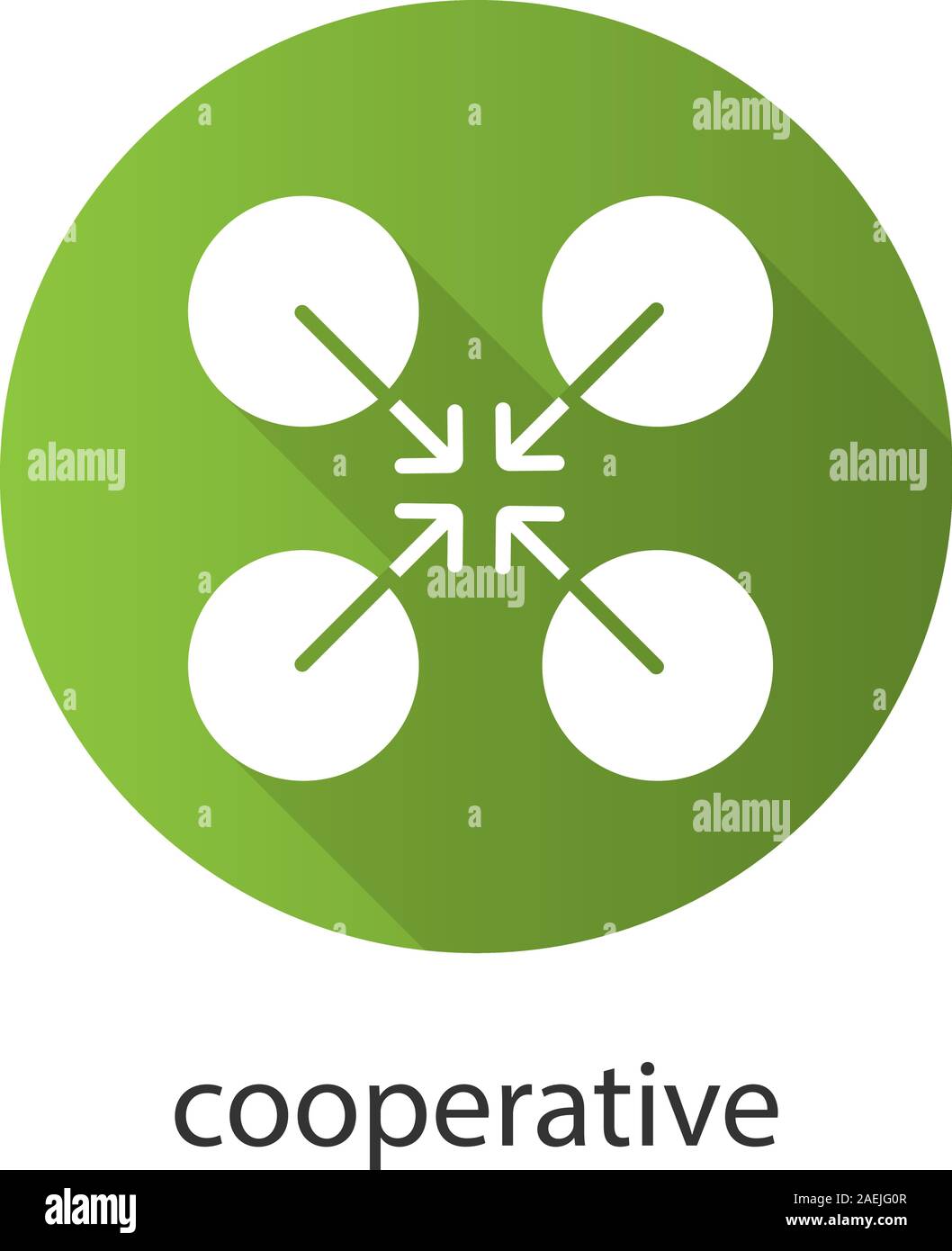 Symbole de coopération modèle plat, ombre portée de l'icône de glyphe ...