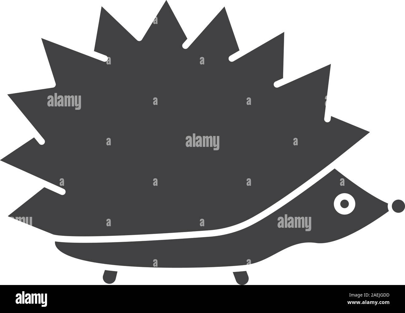 Icône glyphe de hérisson. Symbole de Silhouette. Urchin. L'espace ...