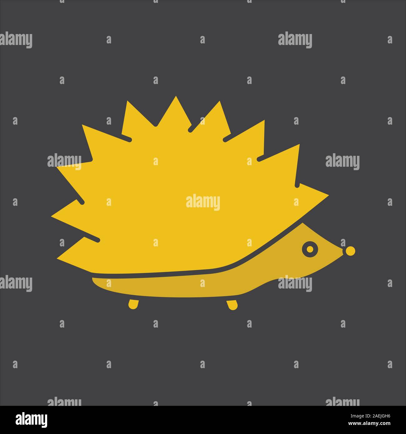 Glyphe de hérisson icône de couleur. Urchin. Silhouette symbole sur ...