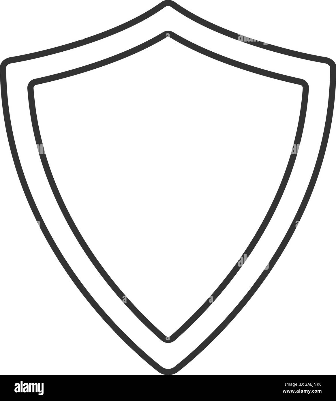 Bouclier de protection de l'icône de linéaire. Fine ligne illustration ...