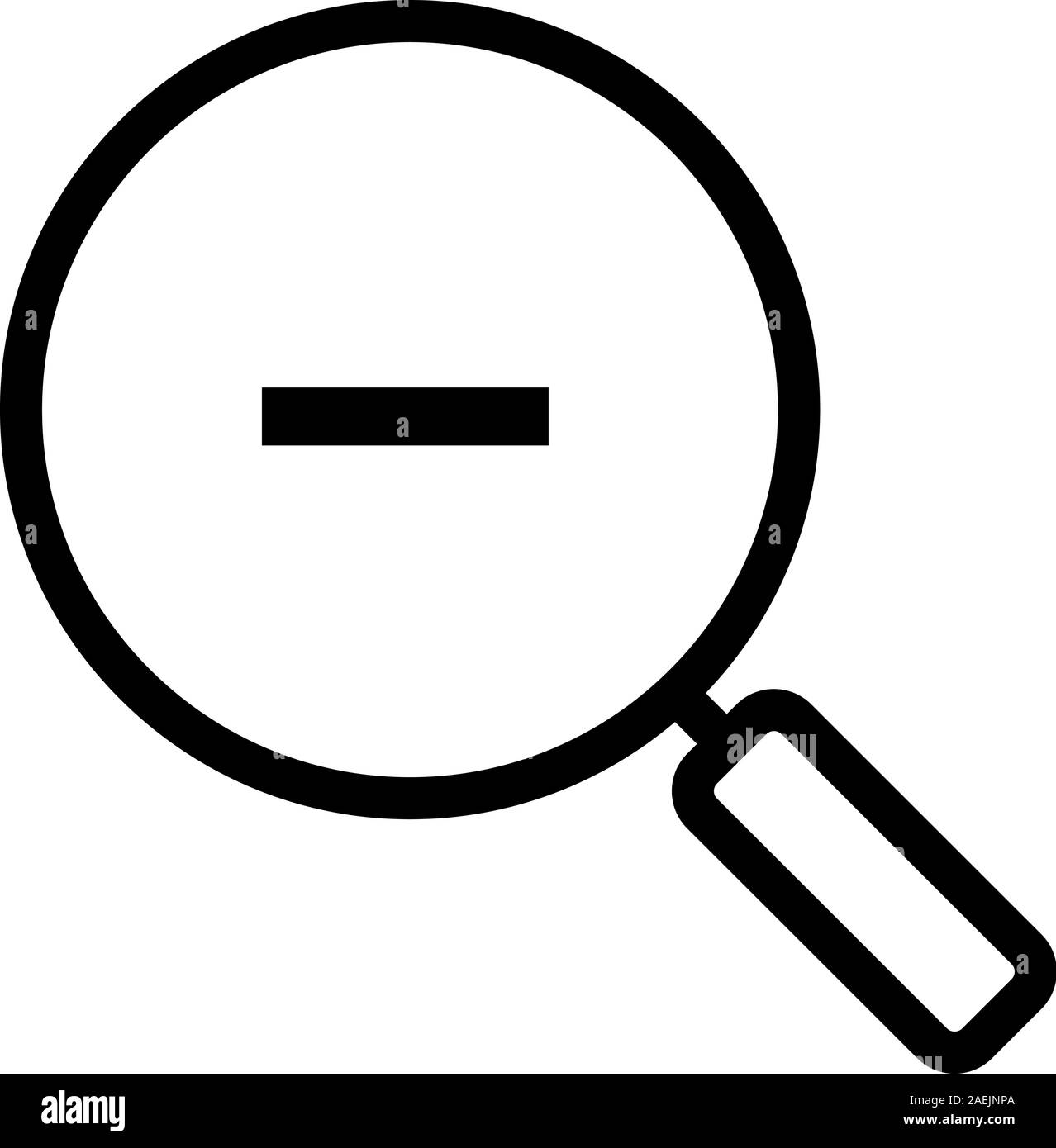 L'icône Zoom linéaire. Fine ligne illustration. Loupe avec signe moins