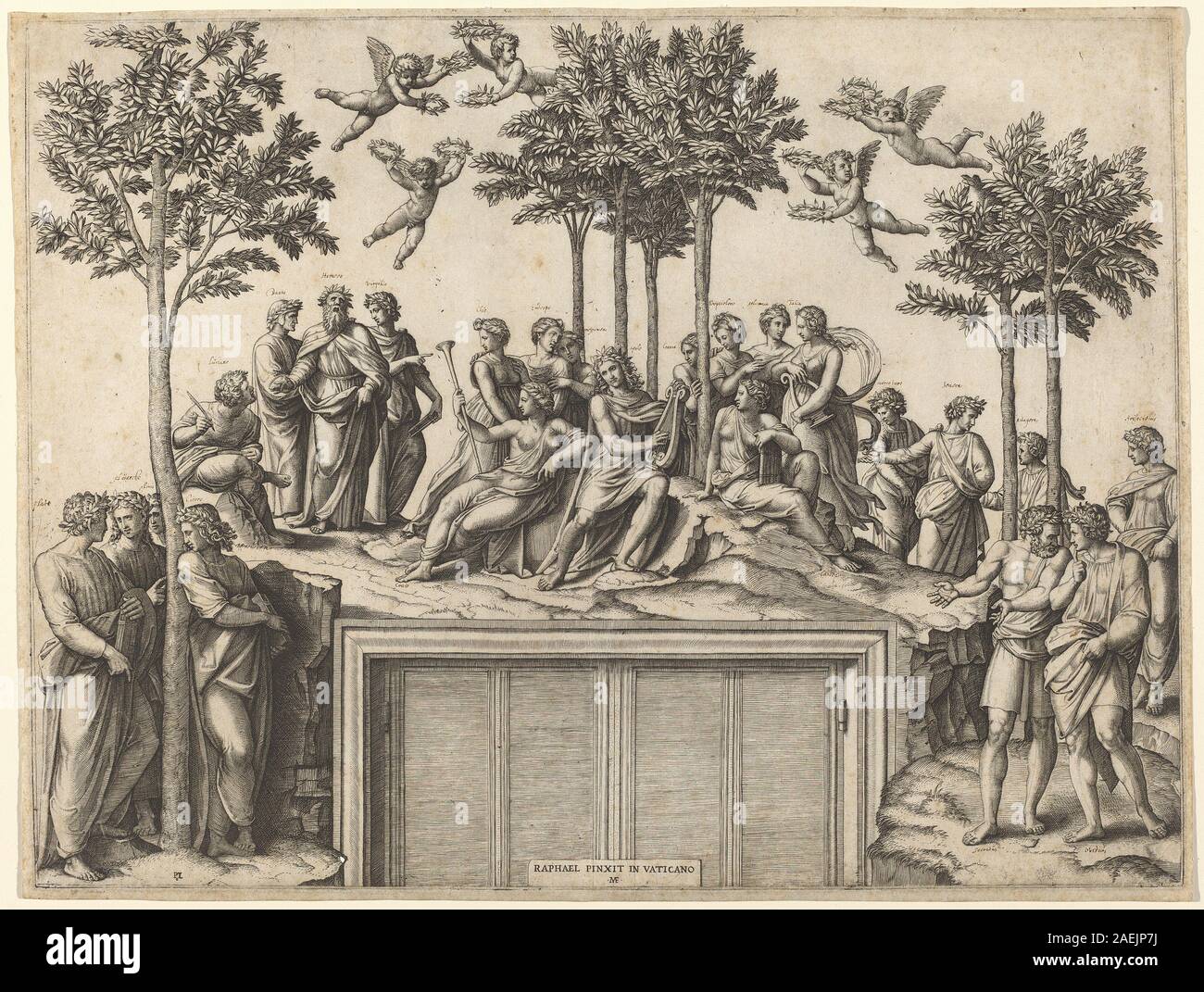 Marcantonio Raimondi après Raphael, Parnasse Parnasse Banque D'Images
