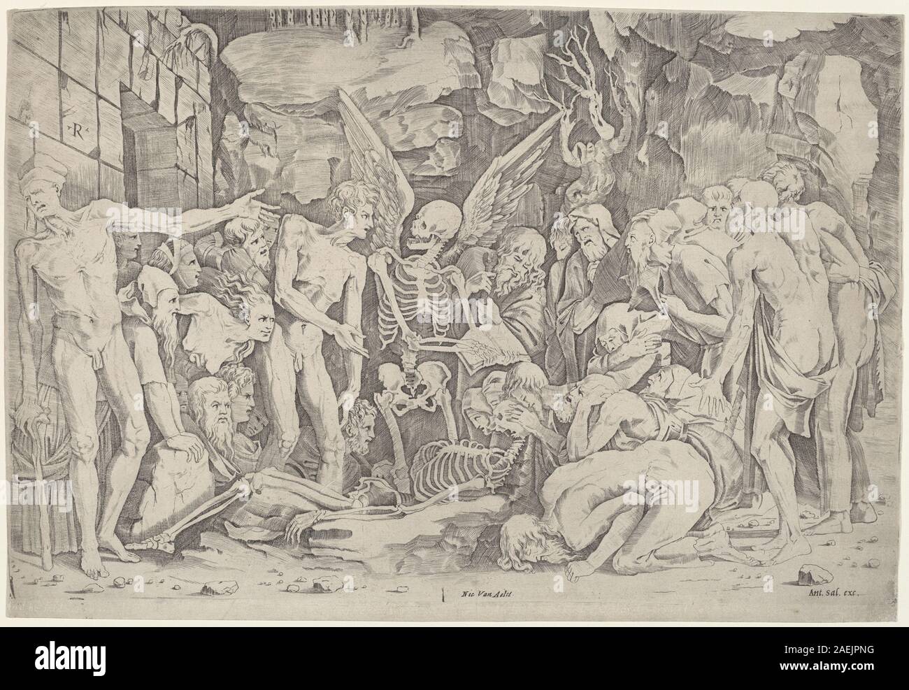 Marco dente, après Baccio Bandinelli, les squelettes, c 1518 les squelettes ; années 1518 date Banque D'Images