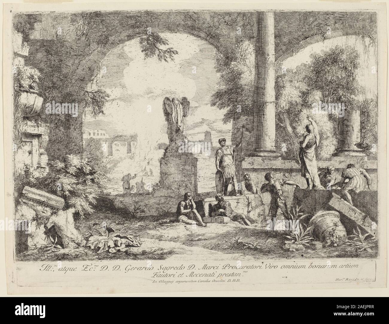 Marco Ricci, Paysage avec ruines classiques, années 1720 Paysage avec ruines classiques ; 1720s date Banque D'Images