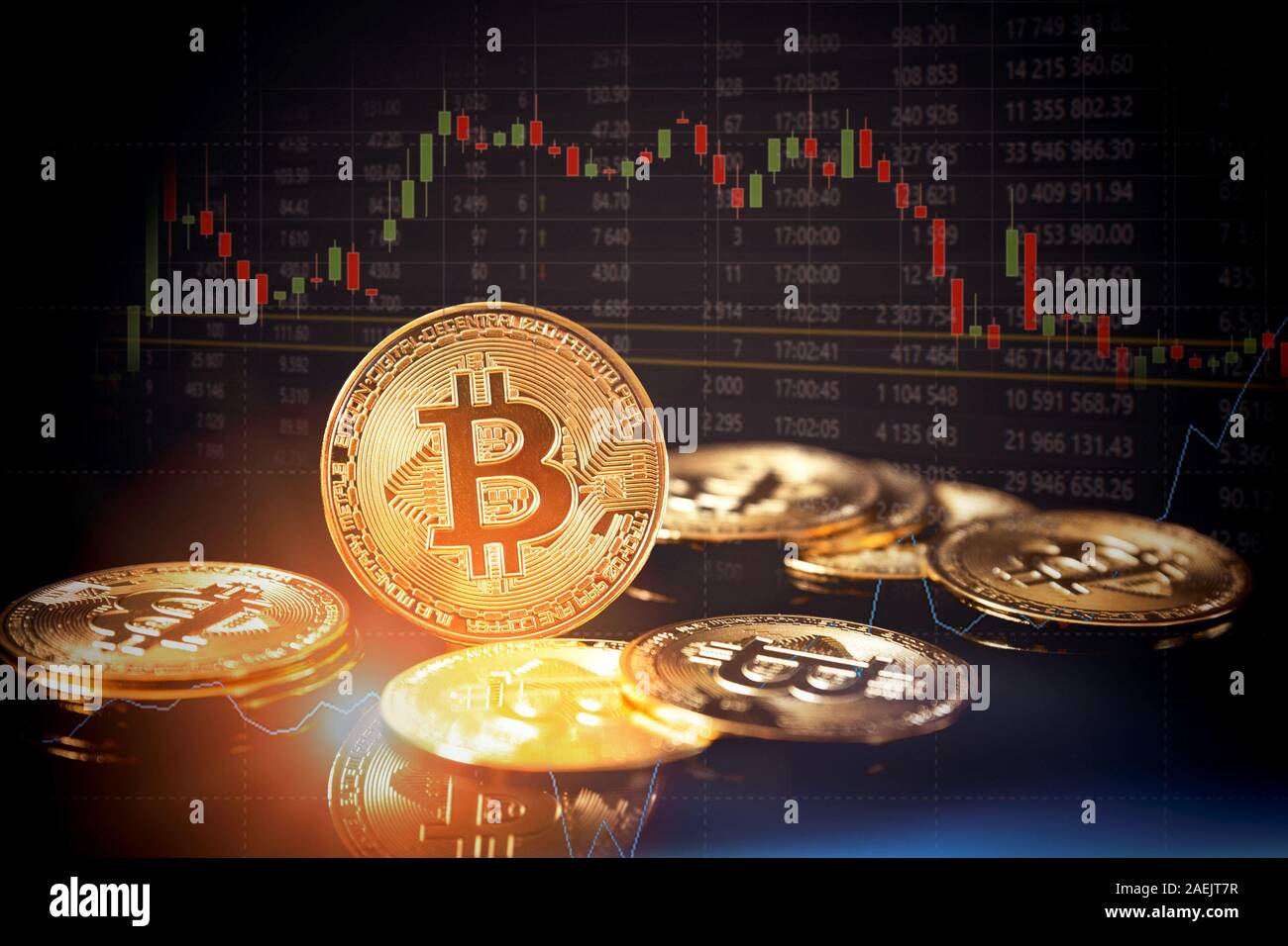 Cryptocurrency Bitcoin, monnaie virtuelle, blockchain technologie concept Banque D'Images