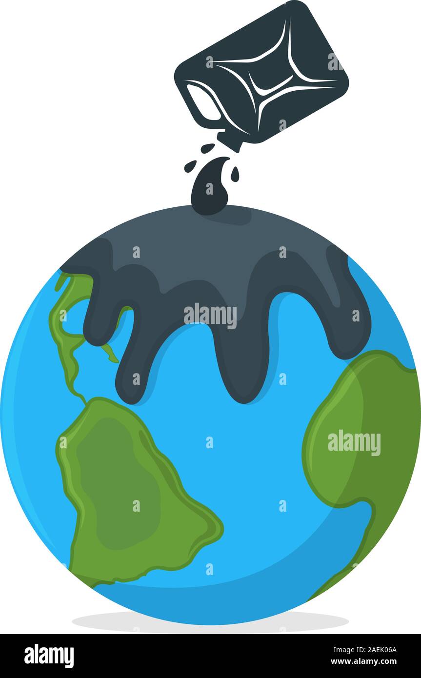 Concept de la pollution par les hydrocarbures et l'icône de l'étiquette ...