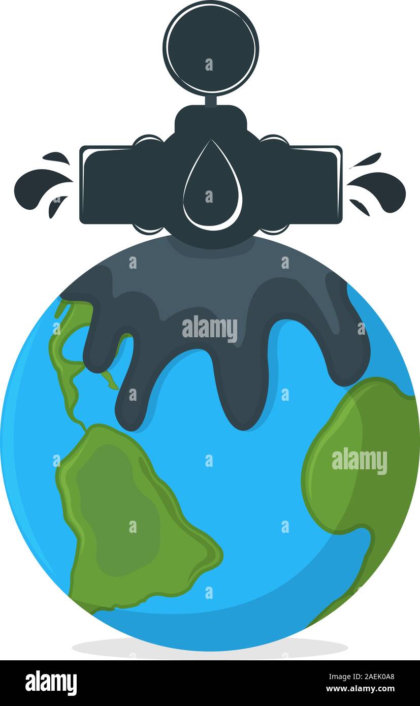 Concept de la pollution par les hydrocarbures et l'icône de l'étiquette ...