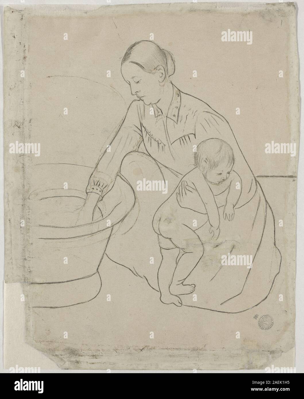 Mary Cassatt, la baignoire (verso), 1890-1891 La baignoire [verso] ; 1890-1891 Banque D'Images
