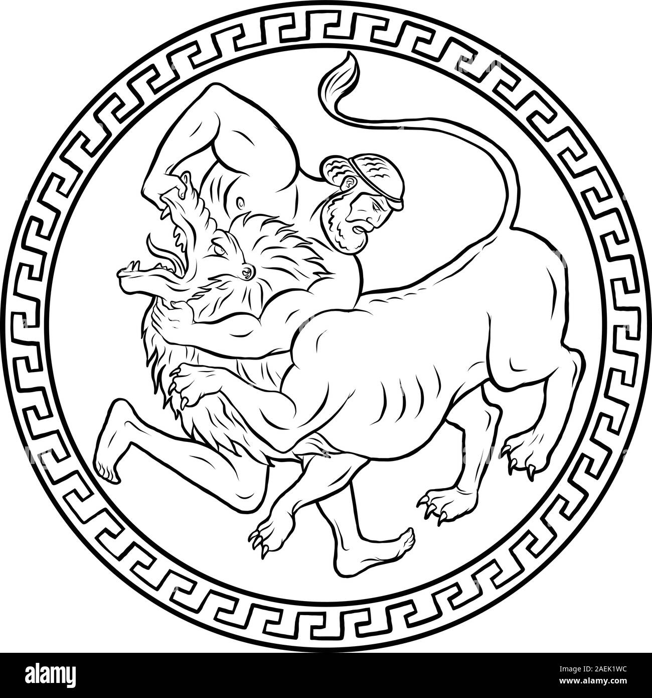 Lion Nemean. 12 laboratoires d'Hercules Illustration de Vecteur
