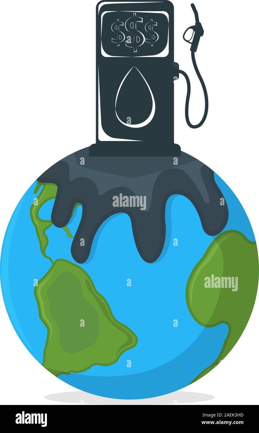 Concept de la pollution par les hydrocarbures et l'icône de l'étiquette ...