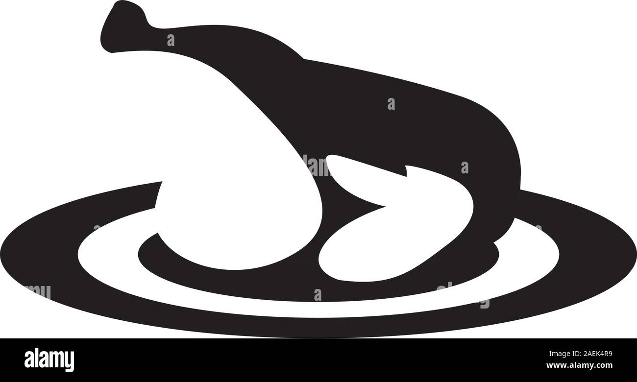 Silhouette d'un dindon rôti. Dîner de Thanksgiving - Vector illustration Illustration de Vecteur