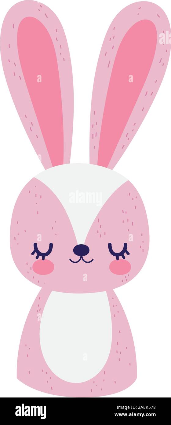 Mignon lapin rose personnage icon vector illustration Illustration de Vecteur