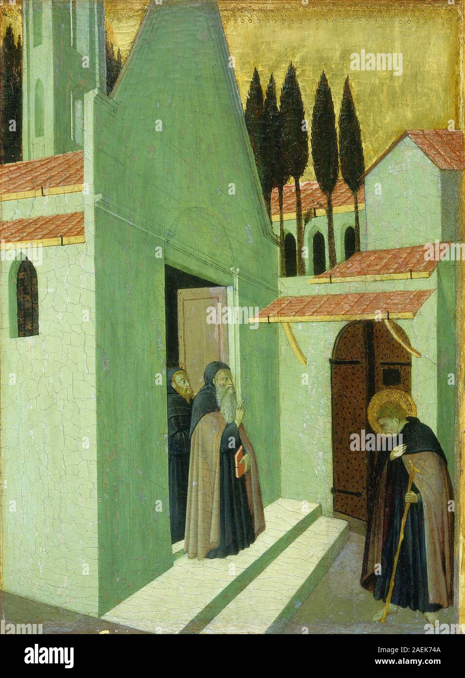 Maître de l'Osservanza (Sano di Pietro), Saint Antoine de quitter son monastère, c 1430-1435 Saint Antoine de quitter son monastère ; c. 1430/1435 Banque D'Images