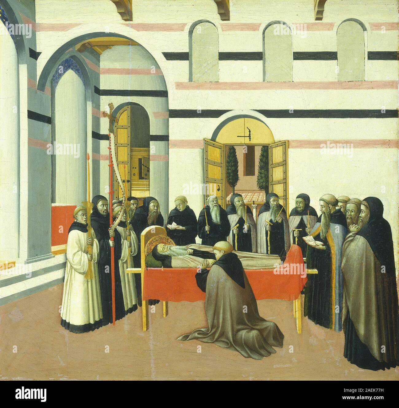 Maître de l'Osservanza (Sano di Pietro), la mort de Saint Antoine, c 1430-1435 la mort de Saint Antoine ; c. 1430/1435 Banque D'Images