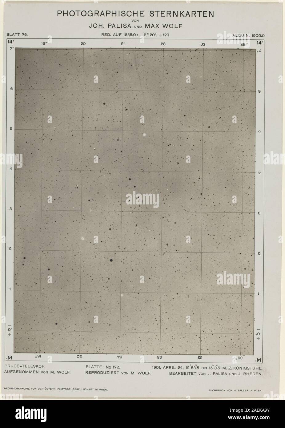 Max Wolf et Joh Palisa, Photographische Sternkarten (24 avril 1901), 37005 Sternkarten Photographische (24 avril 1901) ; 37005 Banque D'Images