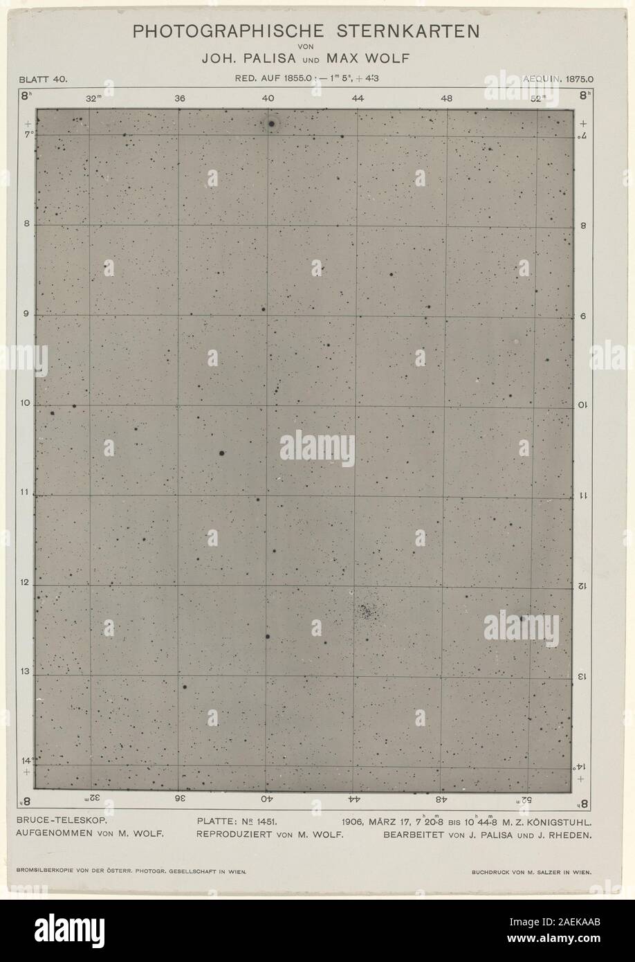 Max Wolf et Joh Palisa, Photographische Sternkarten (17 mars 1906), 38793 Sternkarten Photographische (17 mars 1906) ; 38793 Banque D'Images