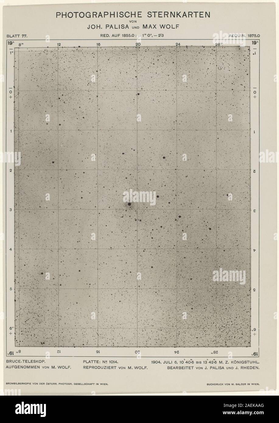 Max Wolf et Joh Palisa, Photographische Sternkarten (6 juillet 1904), 38174 Photographische Sternkarten (6 juillet 1904) ; 38174 Banque D'Images