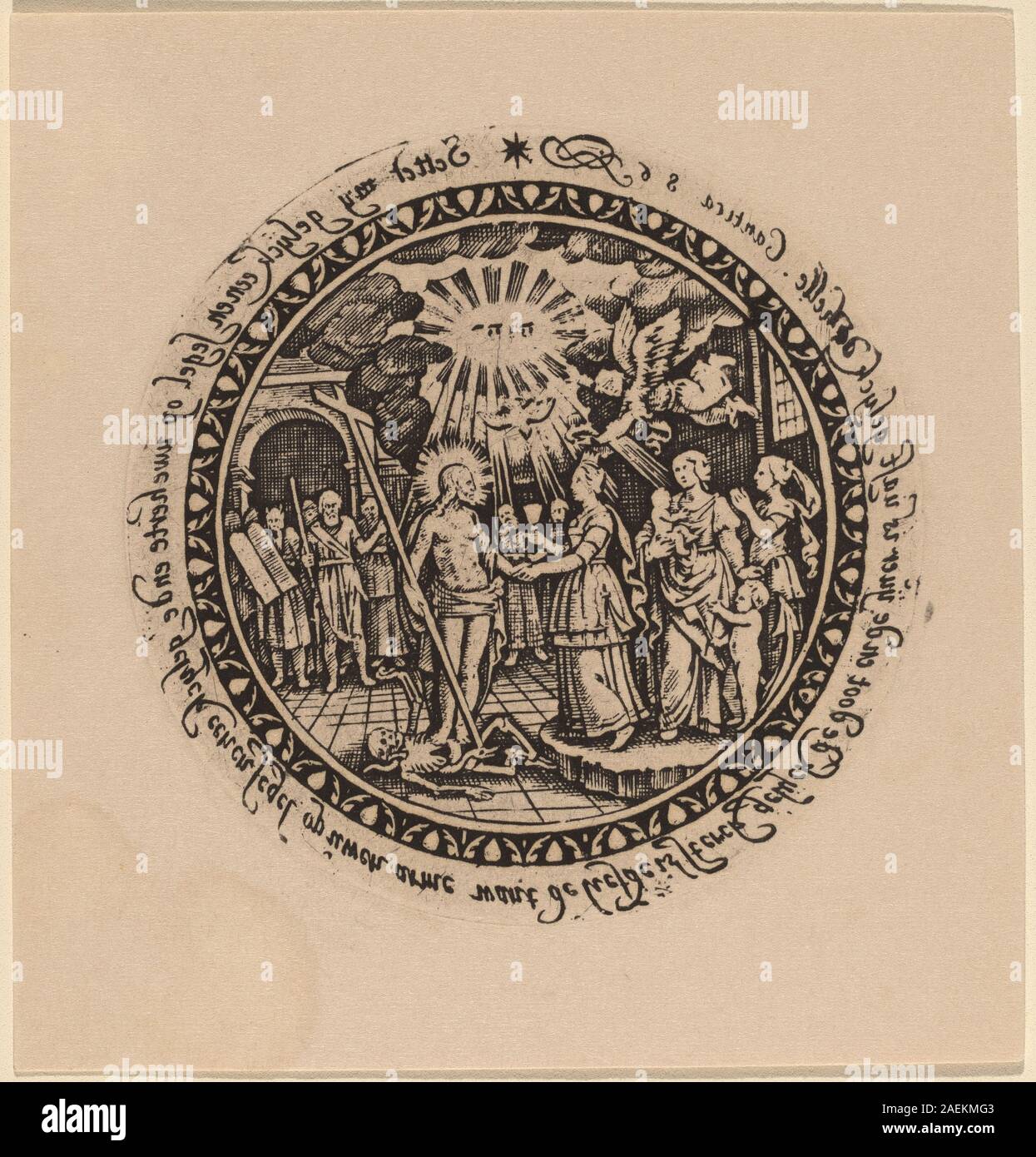 16e siècle, Russisch Christ Triomphant avec des prophètes et des Saints Christ Triomphant avec les Prophètes et les Saints Banque D'Images