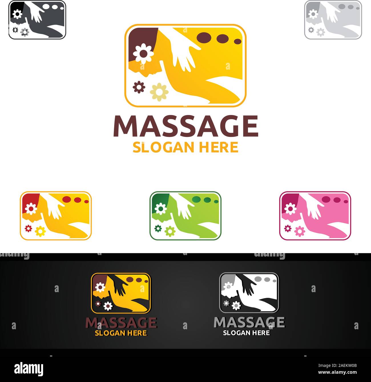 La chiropractie, la massothérapie, les maux de dos et l'ostéopathie Logo Design Illustration de Vecteur