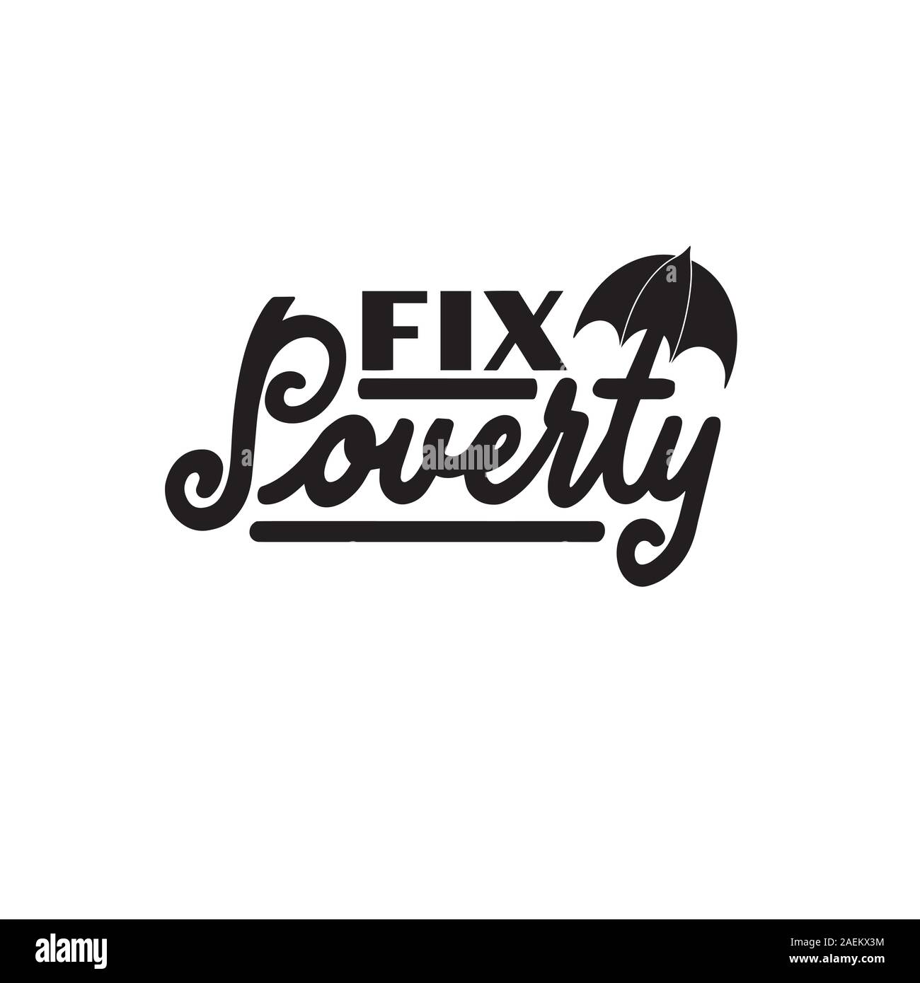 Fixer la composition texte lettrage en noir isolé sur fond blanc Illustration de Vecteur