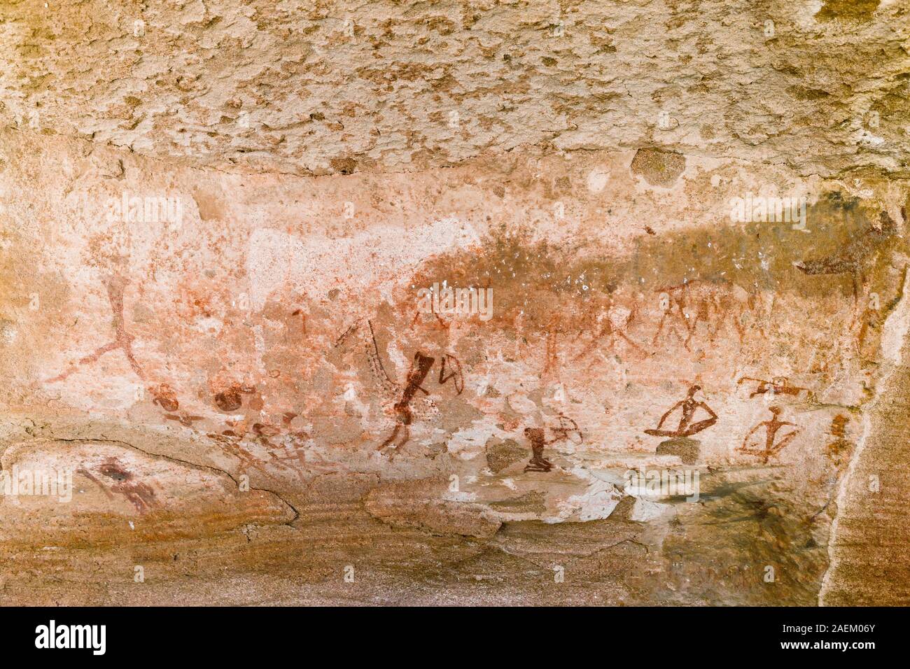 Ancien site de peinture de roche de bushman (abri de roche), San rock art, Twyfelfontein ou /UI-//aes, Damaraland(Erongo), Namibie, Afrique australe, Afrique Banque D'Images