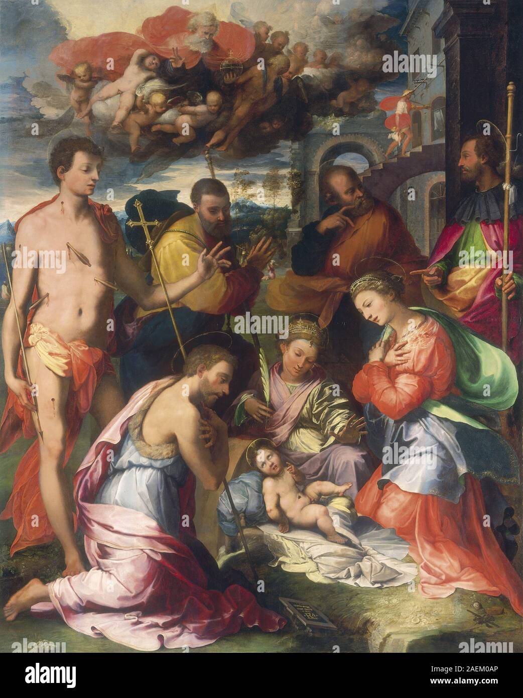 Perino del Vaga, la Nativité, 1534 ; La Nativité date 1534. Banque D'Images