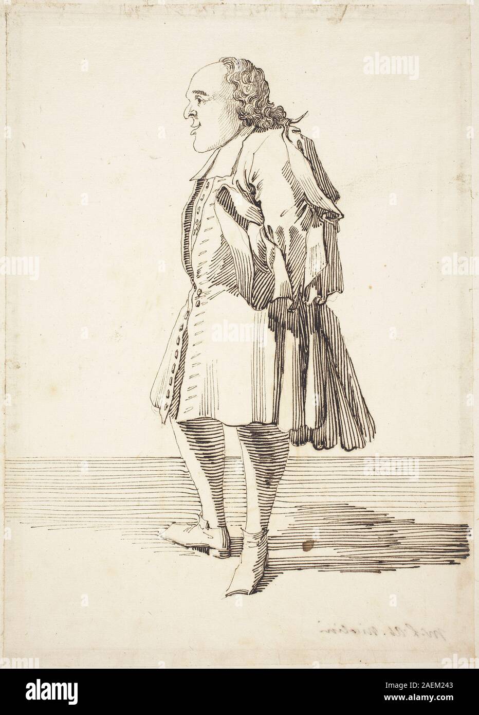 Dessin de Pier Leone Ghezzi, c. 1725, représentant l'abbé Antonio Niccolini, montrant portrait, vêtements de bureau, traits du visage, posture, et des éléments de composition. Banque D'Images