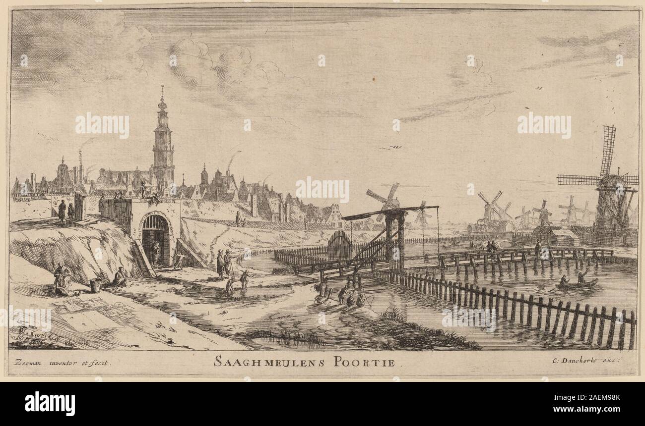 Reinier Nooms, appelé Zeeman, Zaagmolen Saaghmeulens Poortie (Gate), Zaagmolen (Saaghmeulens Poortie Gate) Banque D'Images