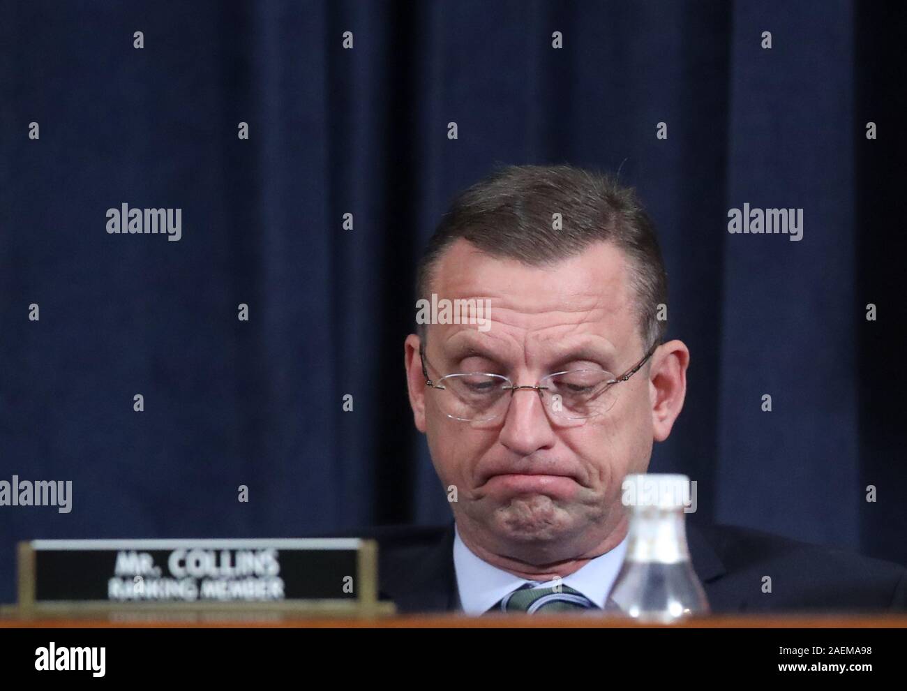 Washington, États-Unis d'Amérique. 09Th Dec, 2019. Représentant des États-Unis Doug Collins (républicain de Géorgie) participe à une audience pour recevoir les présentations l'avocat de preuves et d'enquête sur l'impeachment nous Président Donald J. Trump sur la colline du Capitole à Washington, États-Unis, 9 décembre 2019. Credit : Jonathan Ernst/Piscine via CNP | Conditions de crédit dans le monde entier : dpa/Alamy Live News Banque D'Images