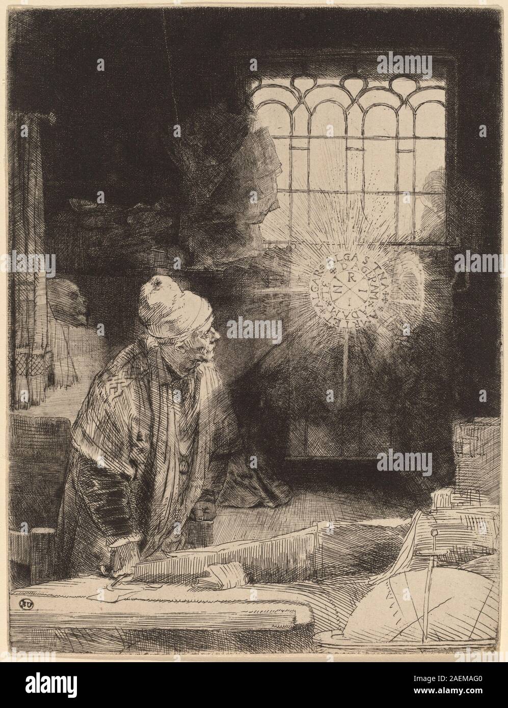 Rembrandt van Rijn, Faust, c 1652, Faust ; c. 1652 Banque D'Images