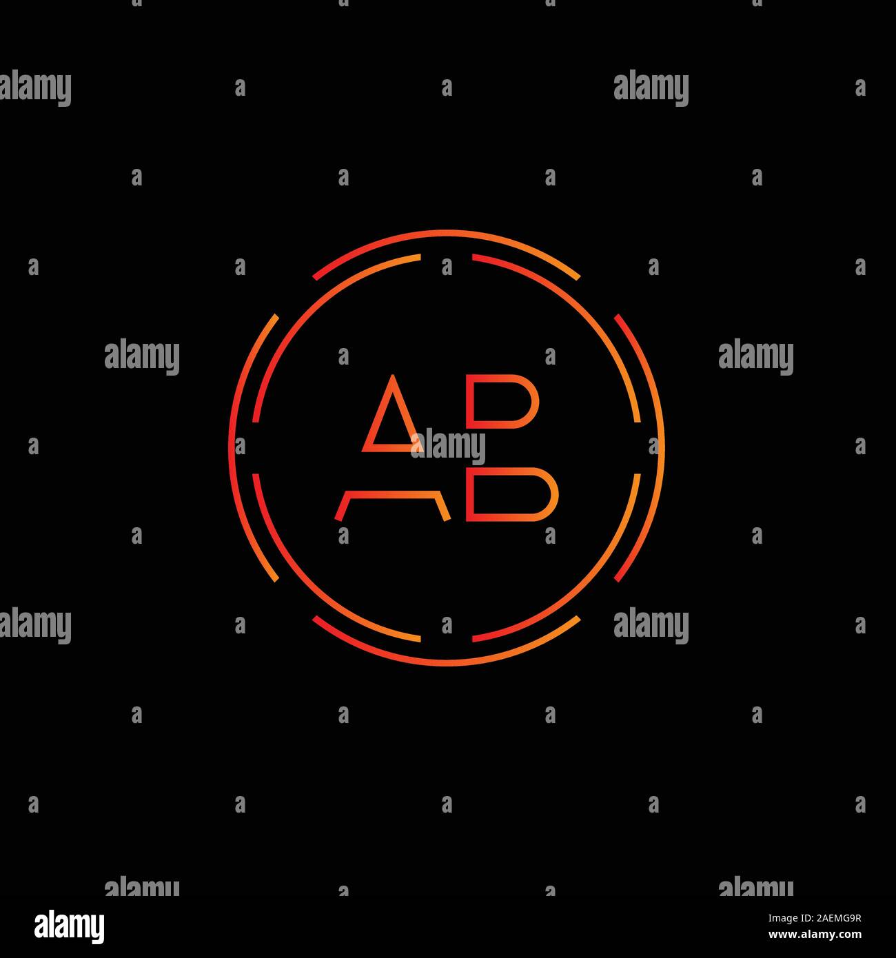 Lettre avec logo AB initial d'affaires moderne créative Typographie Vector Modèle. Creative Résumé Lettre Logo AB vecteur. Illustration de Vecteur