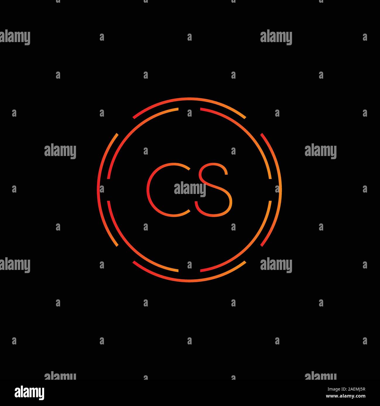 Lettre avec logo CS initial d'affaires moderne créative Typographie Vector Modèle. Creative Résumé Lettre CS logo Vector. Illustration de Vecteur