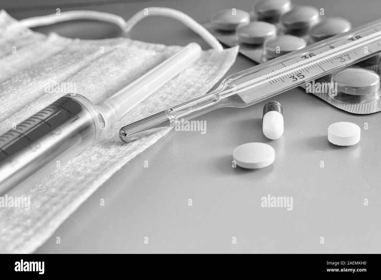 Articles pour le traitement de la grippe, les maladies respiratoires Banque D'Images