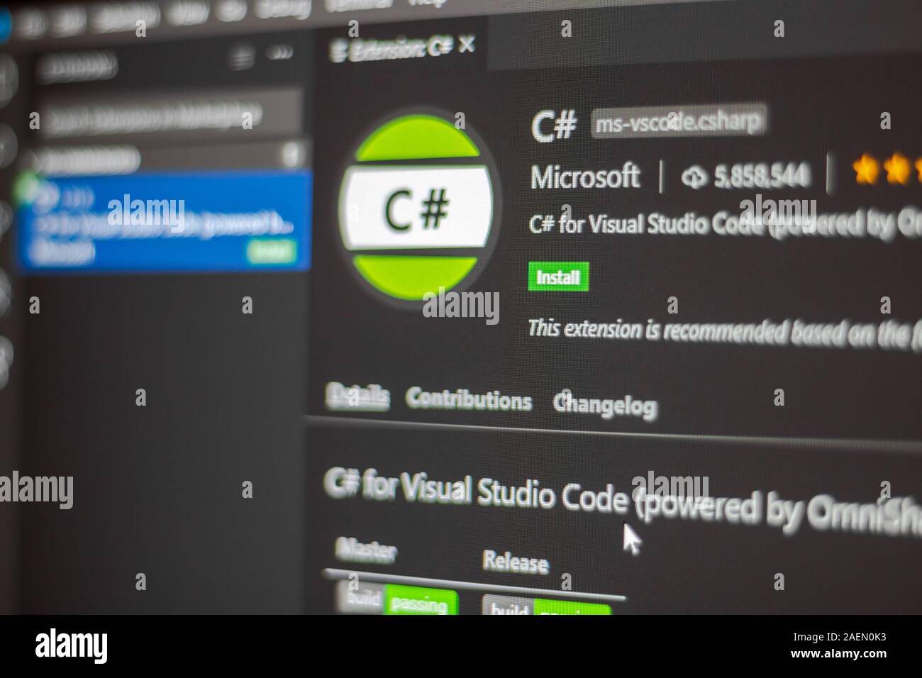 C#  extension pour Visual Studio Banque D'Images