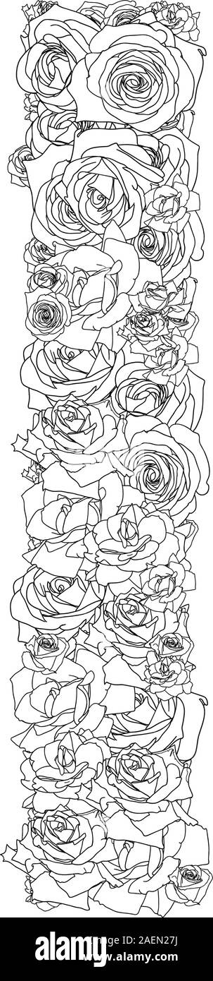 Alphabet de fleurs de roses rouges, caractères JE Illustration de Vecteur