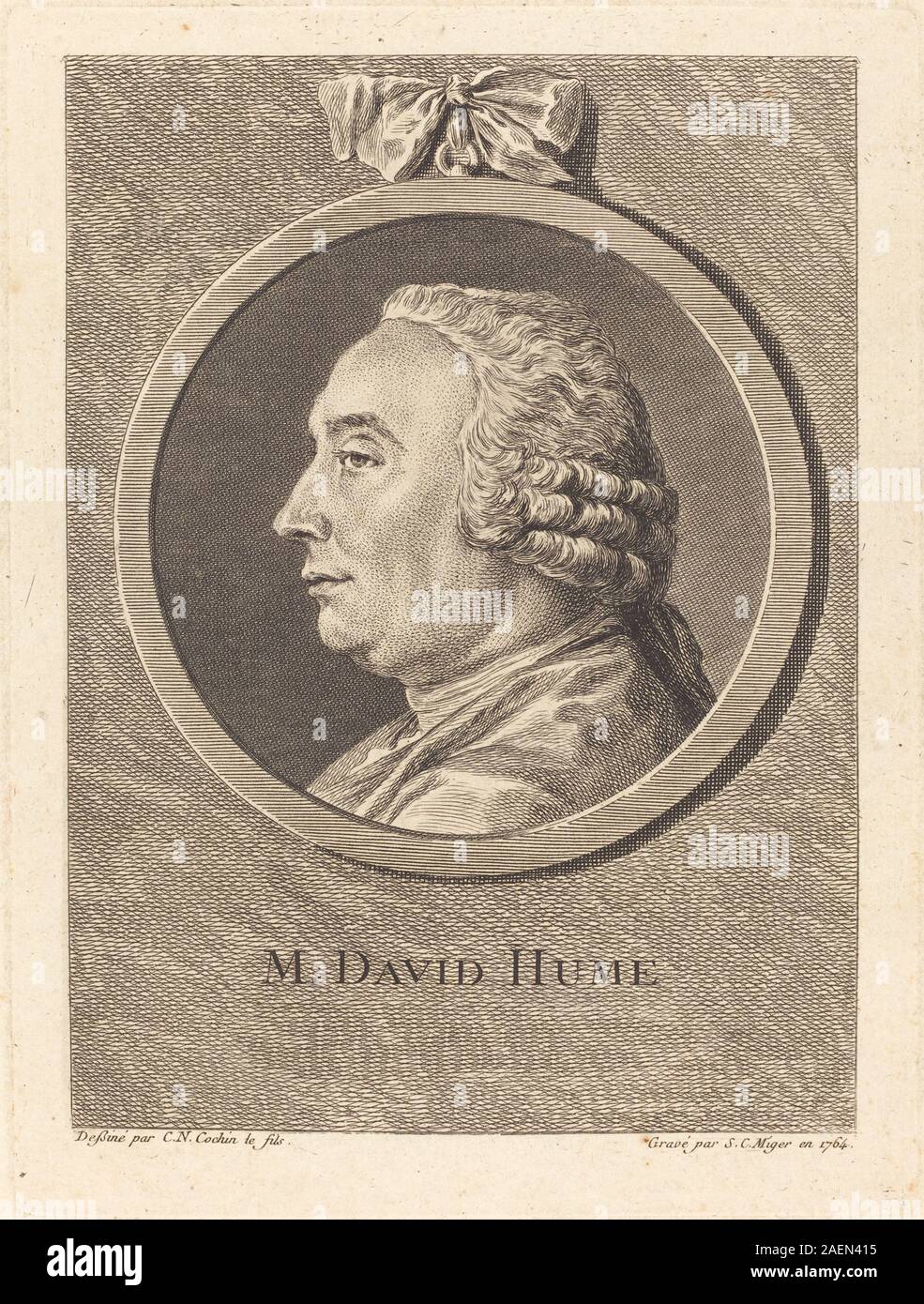 Simon Charles Miger après Charles-Nicolas Cochin II, M David Hume, 1764, M. David Hume ; date de 1764 Banque D'Images