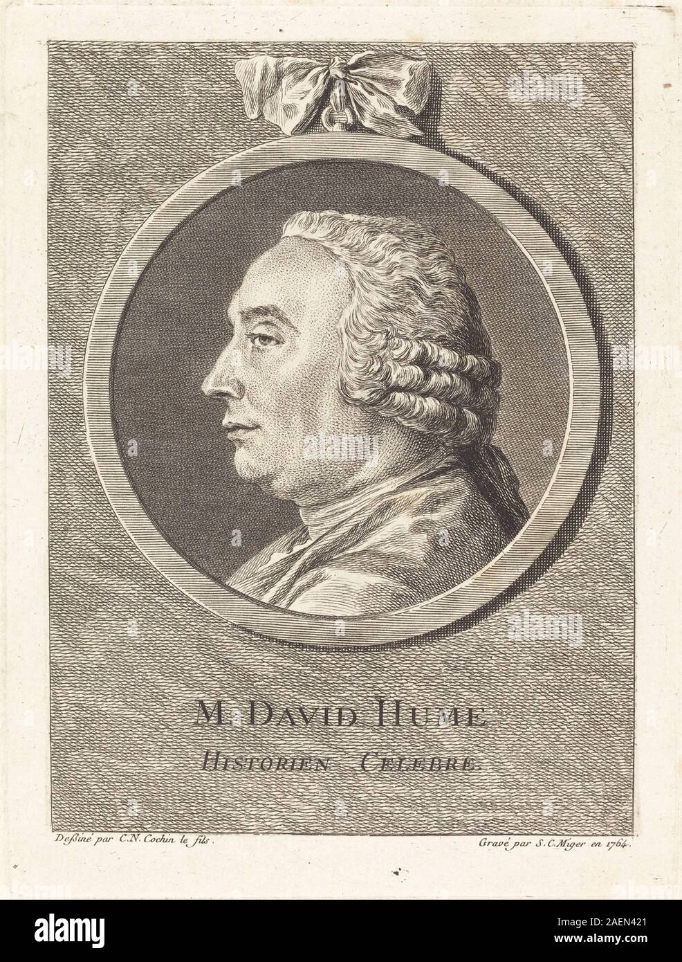 Simon Charles Miger après Charles-Nicolas Cochin II, M David Hume, 1764, M. David Hume ; date de 1764 Banque D'Images