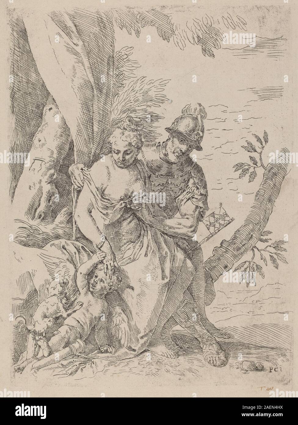 Simone Cantarini après Veronese, Mars, Vénus et Cupidon, Mars, Vénus et Cupidon Banque D'Images