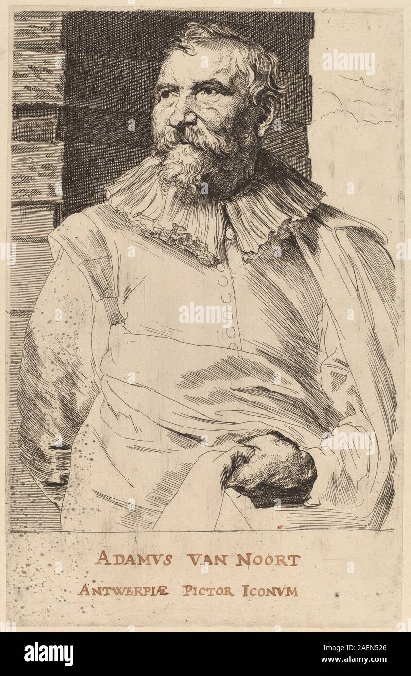 Portrait d'Adam van Noort réalisé par Sir Anthony van Dyck, probablement entre 1626 et 1641. La peinture souligne l’attention caractéristique de van Dyck aux détails du visage, aux vêtements et à la présence du gardien. Banque D'Images