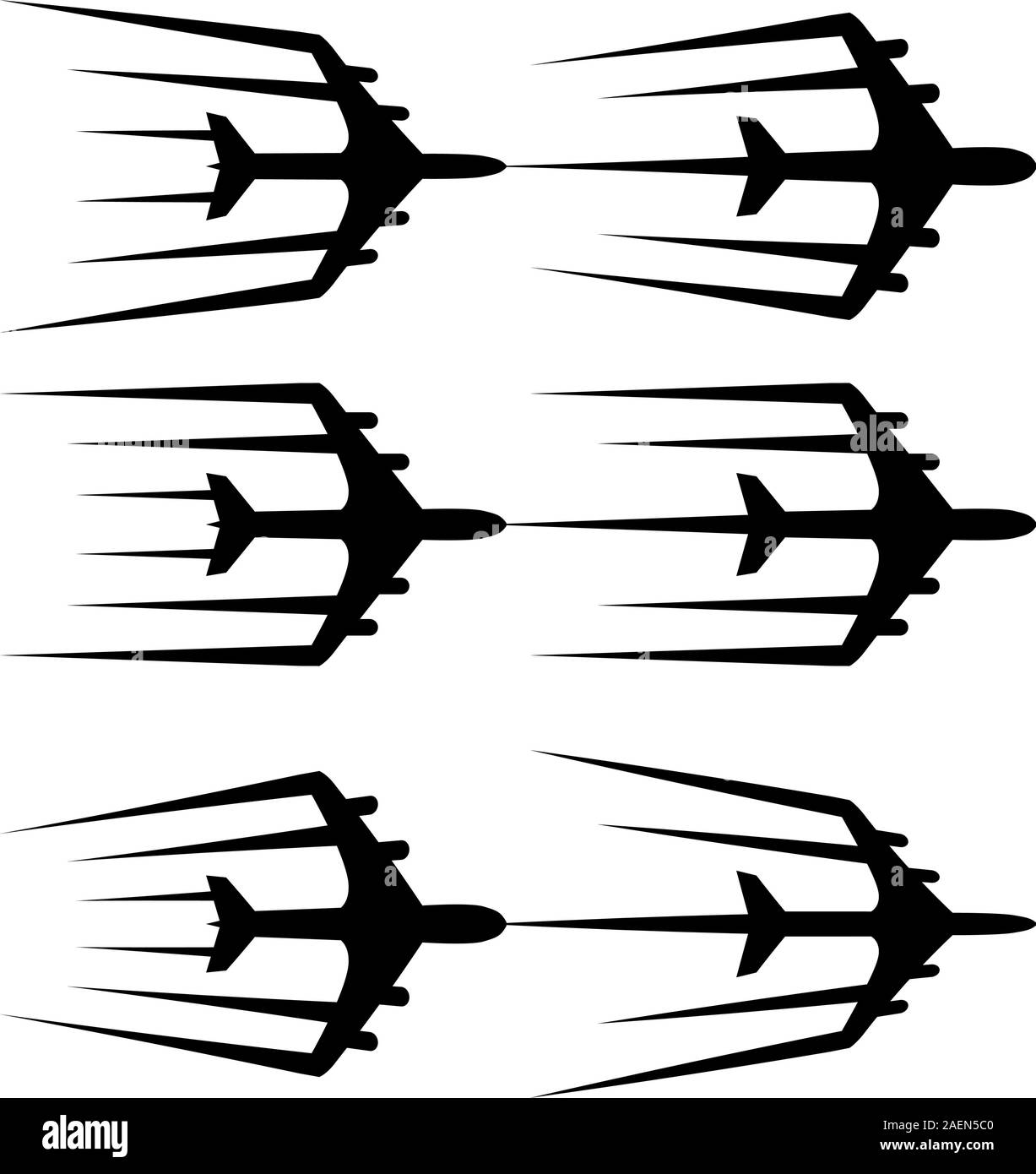 Flying airplane vector illustration stylisée. Avion de ligne, jet. Illustration de Vecteur