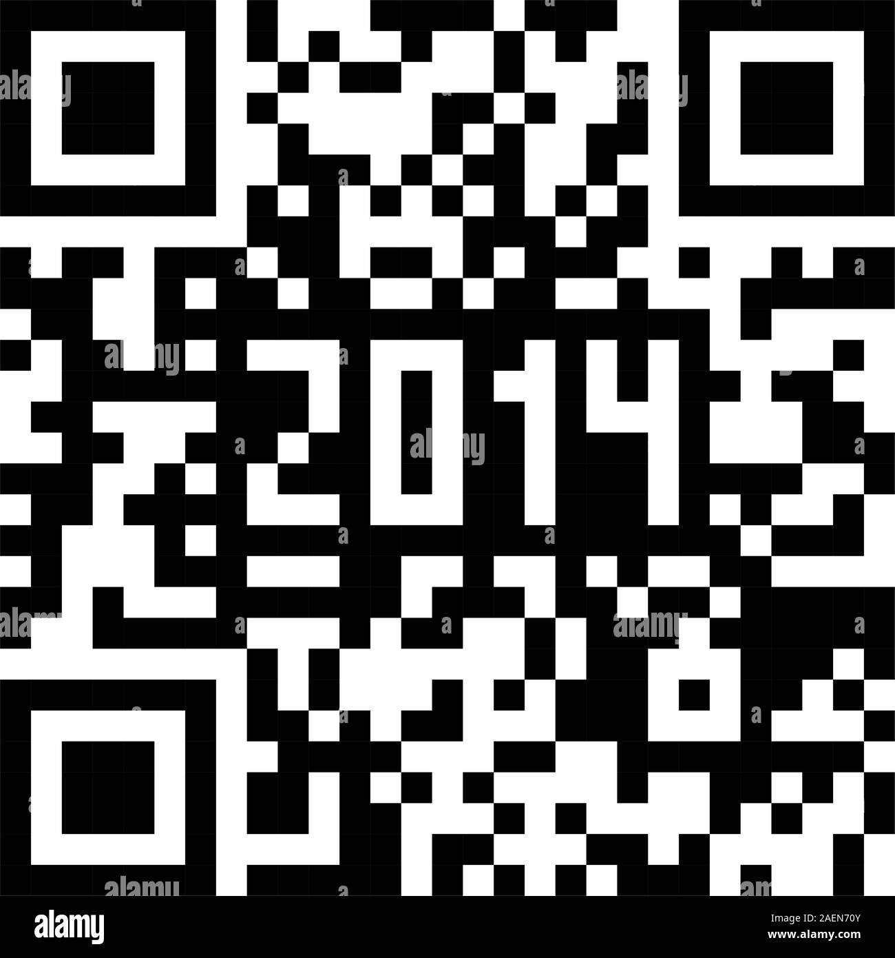 Nouvel An 2014, compteur de QR code vecteur. Illustration de Vecteur