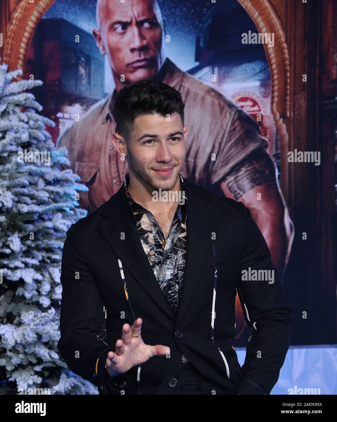 Los Angeles, USA. 9Th Mar 2019. Acteur Nick Jonas assiste à la première de the motion picture comédie 'Jumanji : Le prochain niveau" à l'Théâtre chinois de Grauman dans la section Hollywood de Los Angeles le Lundi, Décembre 9, 2019. Scénario : le gang est de retour mais le jeu a changé. Comme ils reviennent à Jumanji pour sauver un des leurs, ils découvrent que rien n'est aussi qu'ils attendent. Credit : UPI/Alamy Live News Banque D'Images