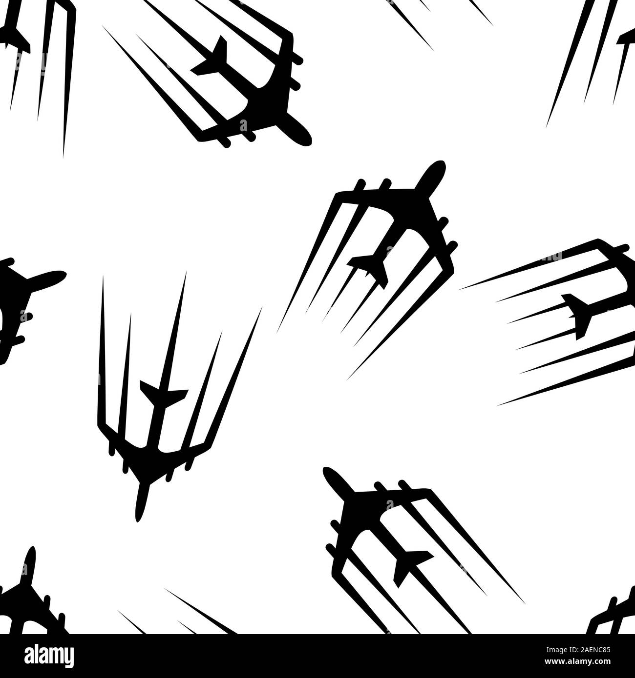 Flying airplane, jet, avion de papier peint sans soudure, vector illustration Illustration de Vecteur