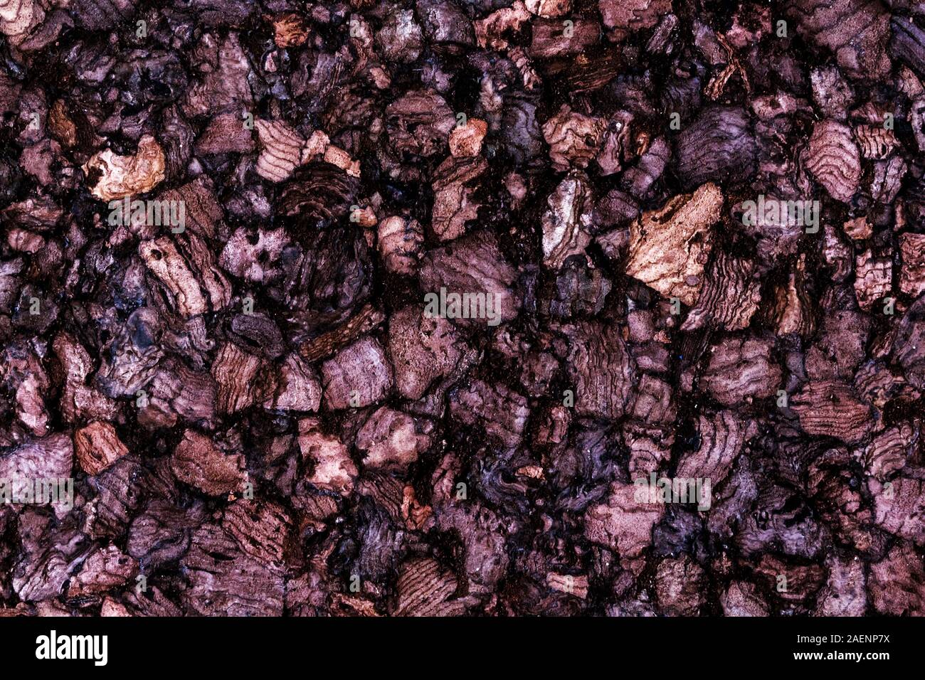 De couleur sombre détaillée cork texture background. Dans le milieu naturel pour l'affichage des notes, rappels ou pour la pose du chauffage au sol. Pas de trame. Close up ph Banque D'Images