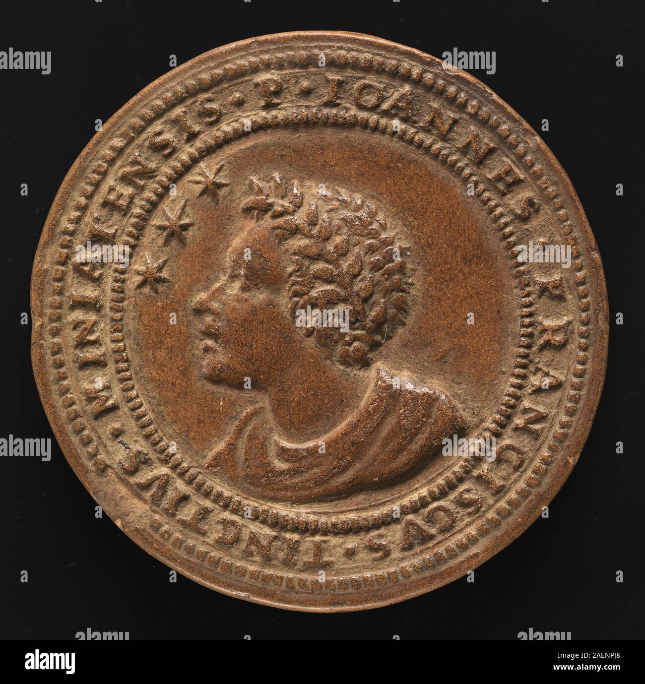 Un portrait de Giovanni Francesco Tinti de 1581 représentant un poète et astrologue, mettant l'accent sur les traits du visage, la tenue vestimentaire et les attributs savants. Banque D'Images