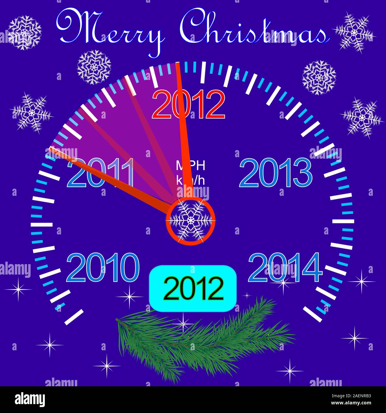 2012 compteur sur le tableau de bord pour le nouvel an Illustration de Vecteur